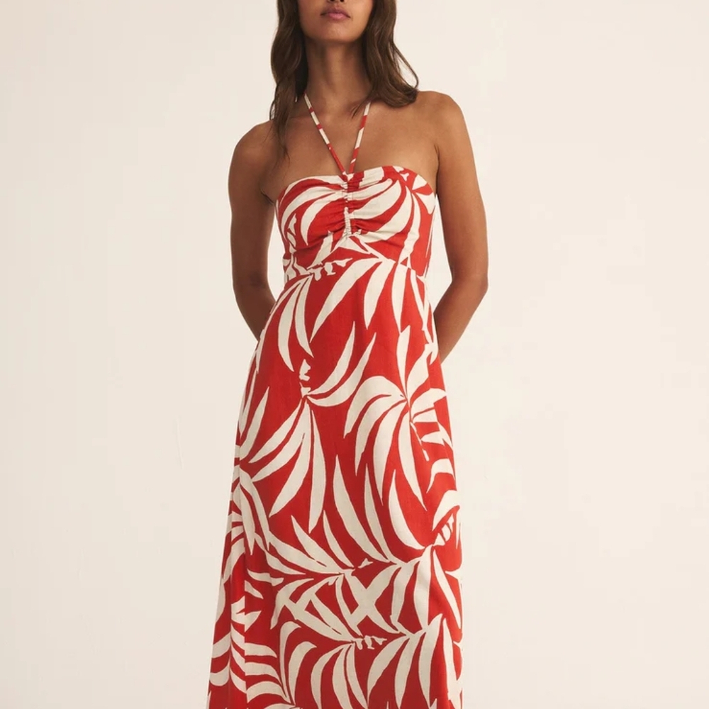 Elodi Palm Floral Midi Dress ZSupply NWT
